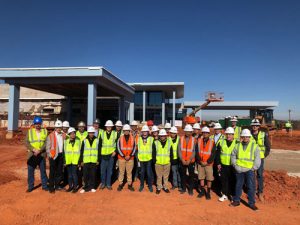 Photo of “Careers in Construction Day” participants at Manhattan Construction’s McBride Ambulatory Surgical Center project site in Oklahoma City.