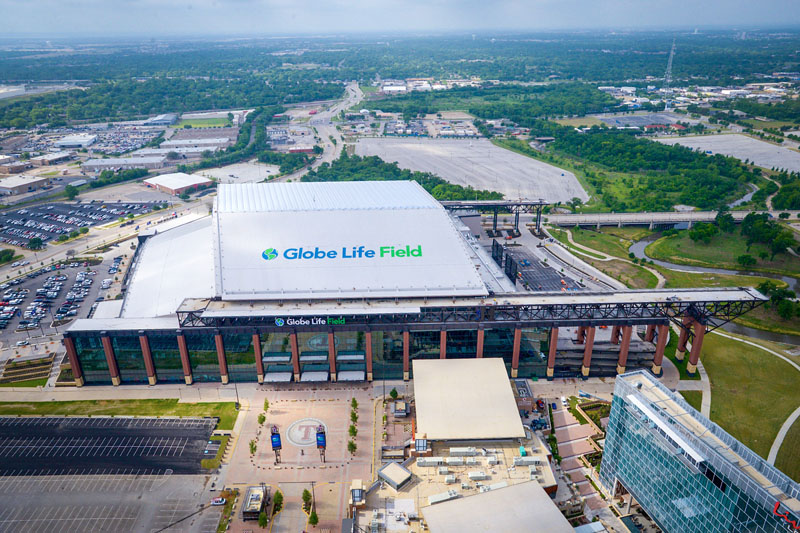 Globe Life Field Aerial Texas Rangers Manhattan Construction Company