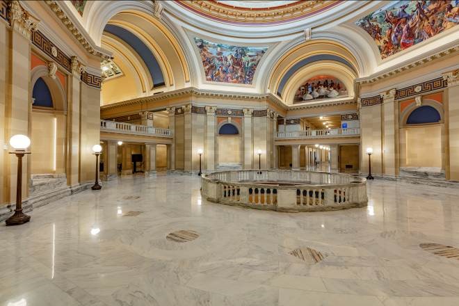 Interior image of the rotunda of the Oklahoma State Capitol Building