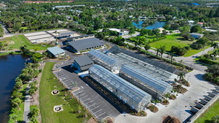 Naples Botanical Garden aerial looking north