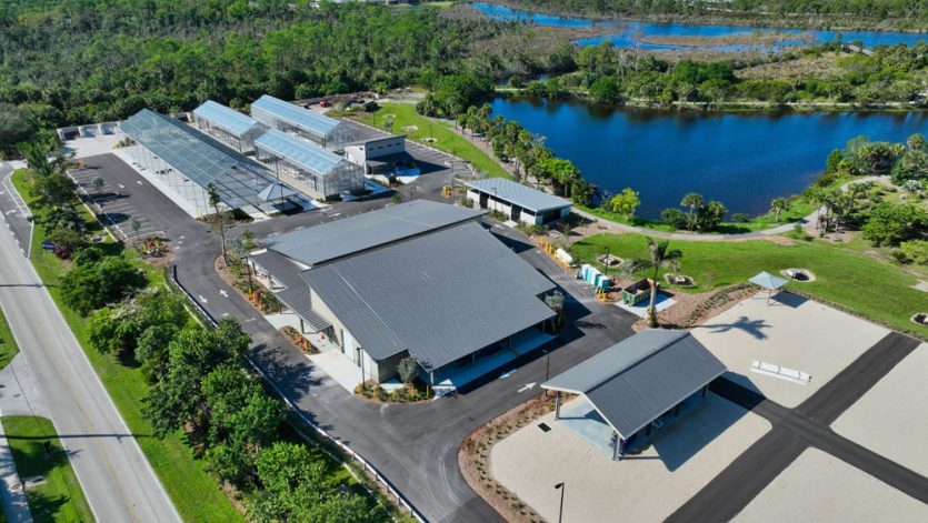Naples Botanical Garden aerial looking south