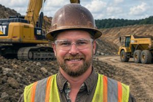 Rex Slaughter wearing PPE on the job site.